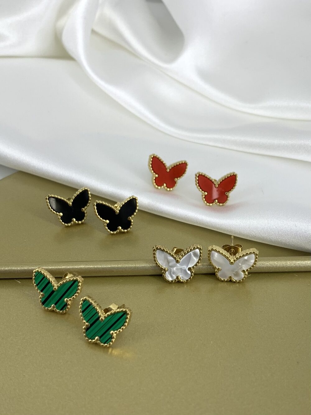 Minđuše leptirić nerđajući čelik