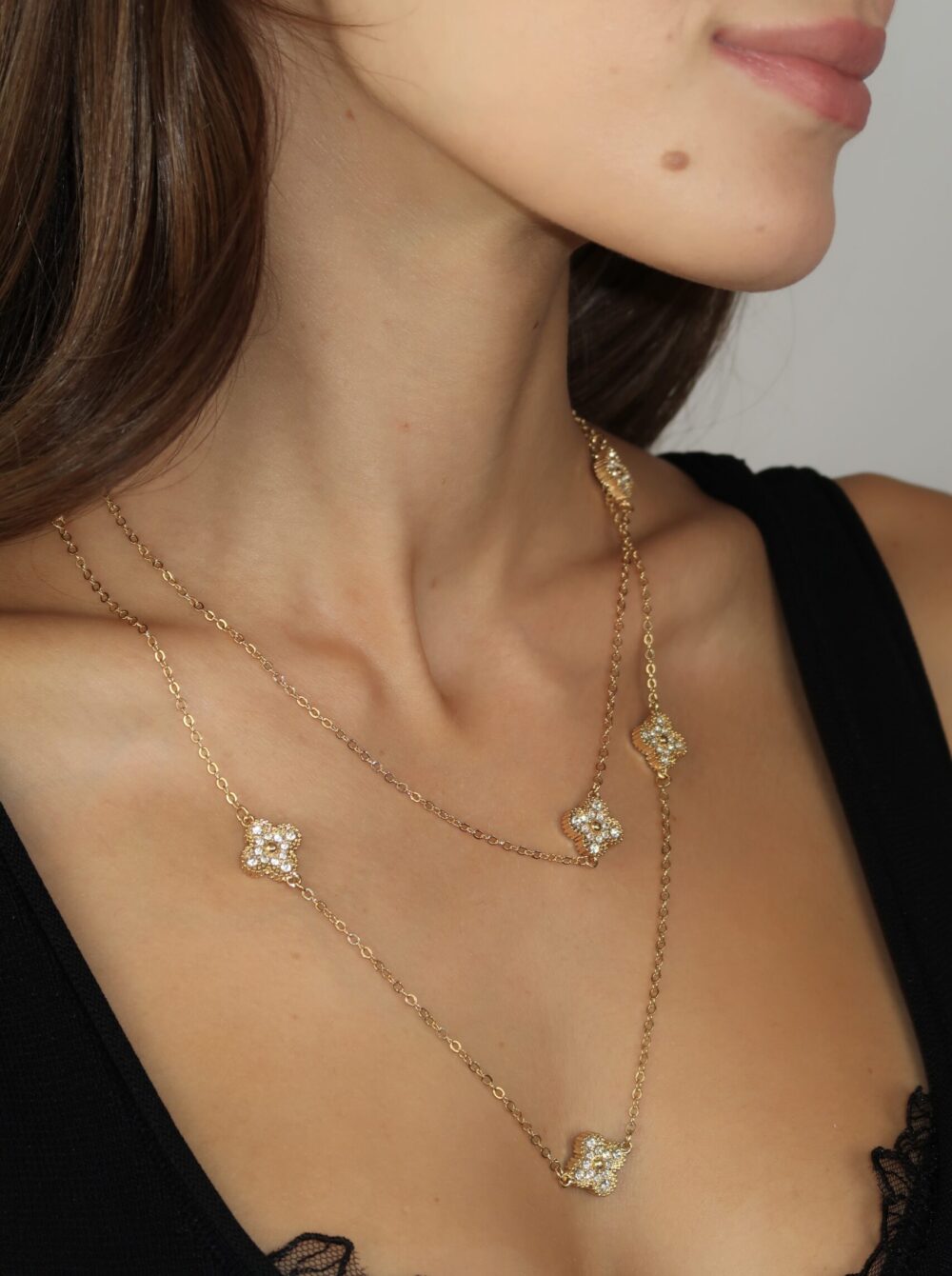 Dugačka ogrlica od nerdjajućeg čelika – silver/gold