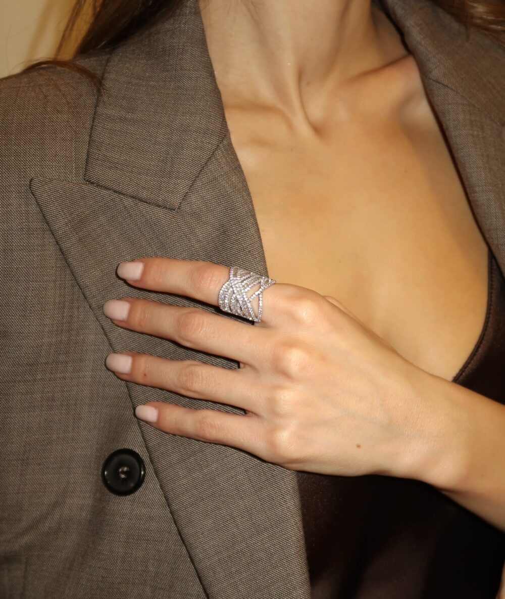 Premium podesivi prsten sa kristalima