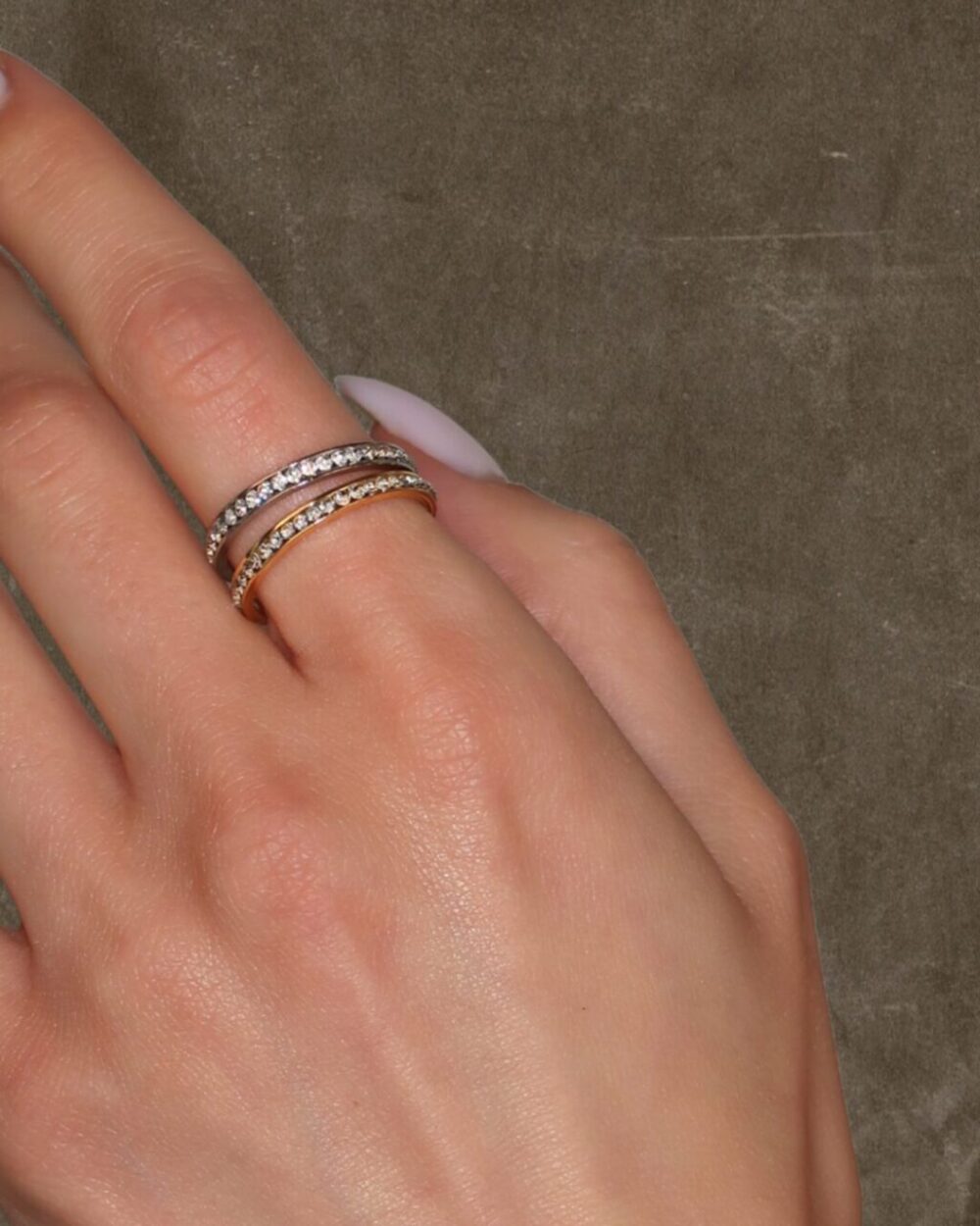 Prsten sa cirkonima – silver/gold
